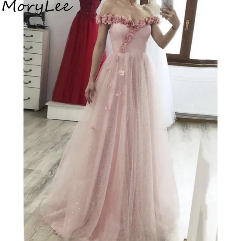 Pink Prom Dresses Off The Shoulder A-Line Soft Tulle Hand Made Flower Prom Dresses With Zipper Back vestidos de fiesta de noche
Pink Prom Dresses Off The Shoulder A-Line Soft Tulle Hand Made Flower Prom Dresses With Zipper Back vestidos de fiesta de noche