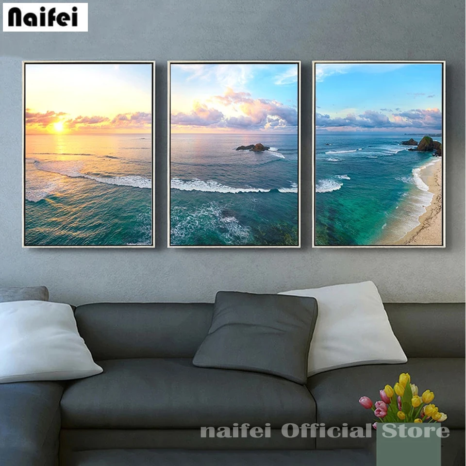 3 Pcs DIY Diamond Rmbroidery Sunset By The Sea Full square round Diamond painting landscape Cross Stitch Kits Home Decor art 
3 Pcs DIY Diamond Rmbroidery Sunset By The Sea Full square round Diamond painting landscape Cross Stitch Kits Home Decor art