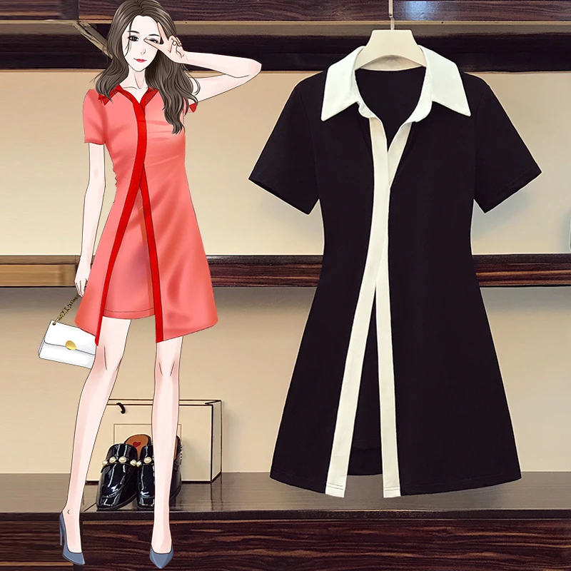 4XL Plus Size Women Cotton T shirt Dresses Summer 2021 Turn-down Collar Short Sleeve Patchwork Ladies A-Line Bodycon Mini Dress
4XL Plus Size Women Cotton T shirt Dresses Summer 2021 Turn-down Collar Short Sleeve Patchwork Ladies A-Line Bodycon Mini Dress