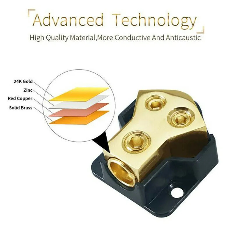 2 Way Car Power Distribution Block Power/Ground Splitter 0/4gauge AWG For Automotive Aluminum Version Ground Distribution Block
2 Way Car Power Distribution Block Power/Ground Splitter 0/4gauge AWG For Automotive Aluminum Version Ground Distribution Block