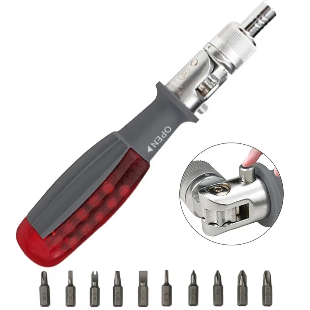 11 In 1 Multi-angle Foldable Ratchet Screwdriver Torx Multi-Bit Screw Driver Electrician Disassembly Hand To Screwdrivers
11 In 1 Multi-angle Foldable Ratchet Screwdriver Torx Multi-Bit Screw Driver Electrician Disassembly Hand To Screwdrivers