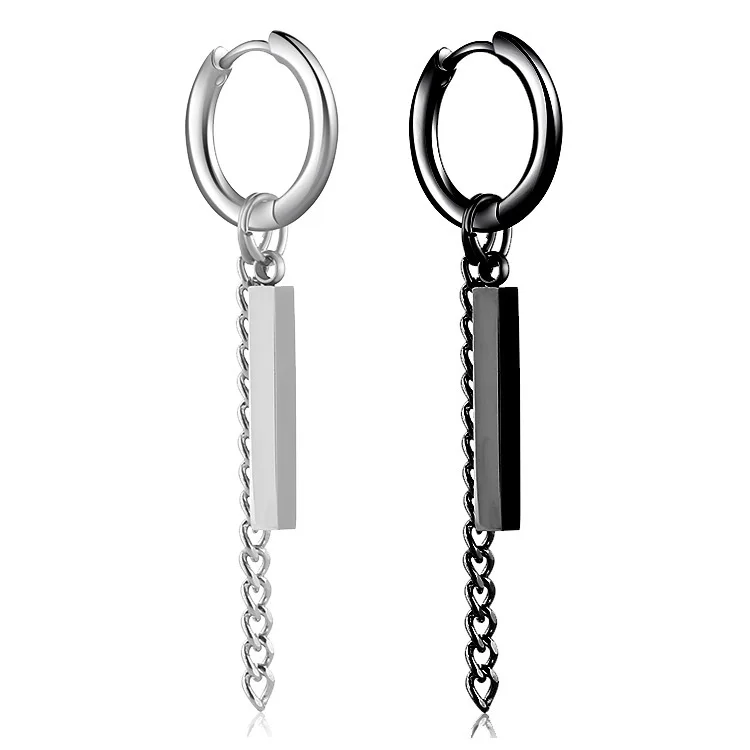 1Pcs Korean Boys Punk Style Tassel long chain Stud earrings stainless steel hipster male Gothic Street Pop Hip Hop Ear Jewelry 
1Pcs Korean Boys Punk Style Tassel long chain Stud earrings stainless steel hipster male Gothic Street Pop Hip Hop Ear Jewelry