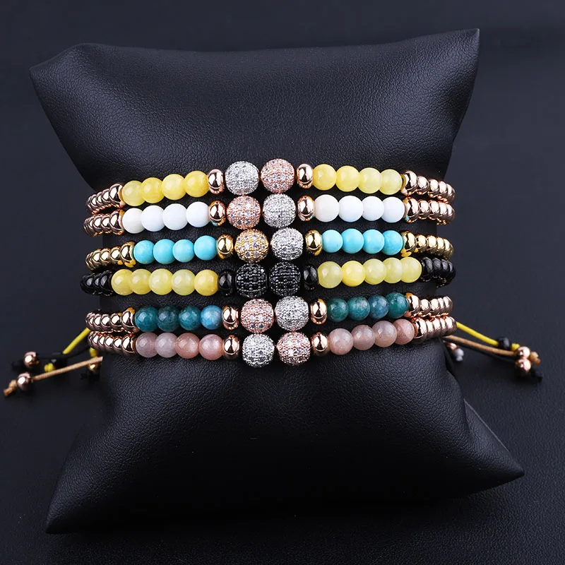 New Design Natural Stone Stainless Steel Beaded CZ Pave Ball Braided Friendship Macrame Bracelet Women 
New Design Natural Stone Stainless Steel Beaded CZ Pave Ball Braided Friendship Macrame Bracelet Women
