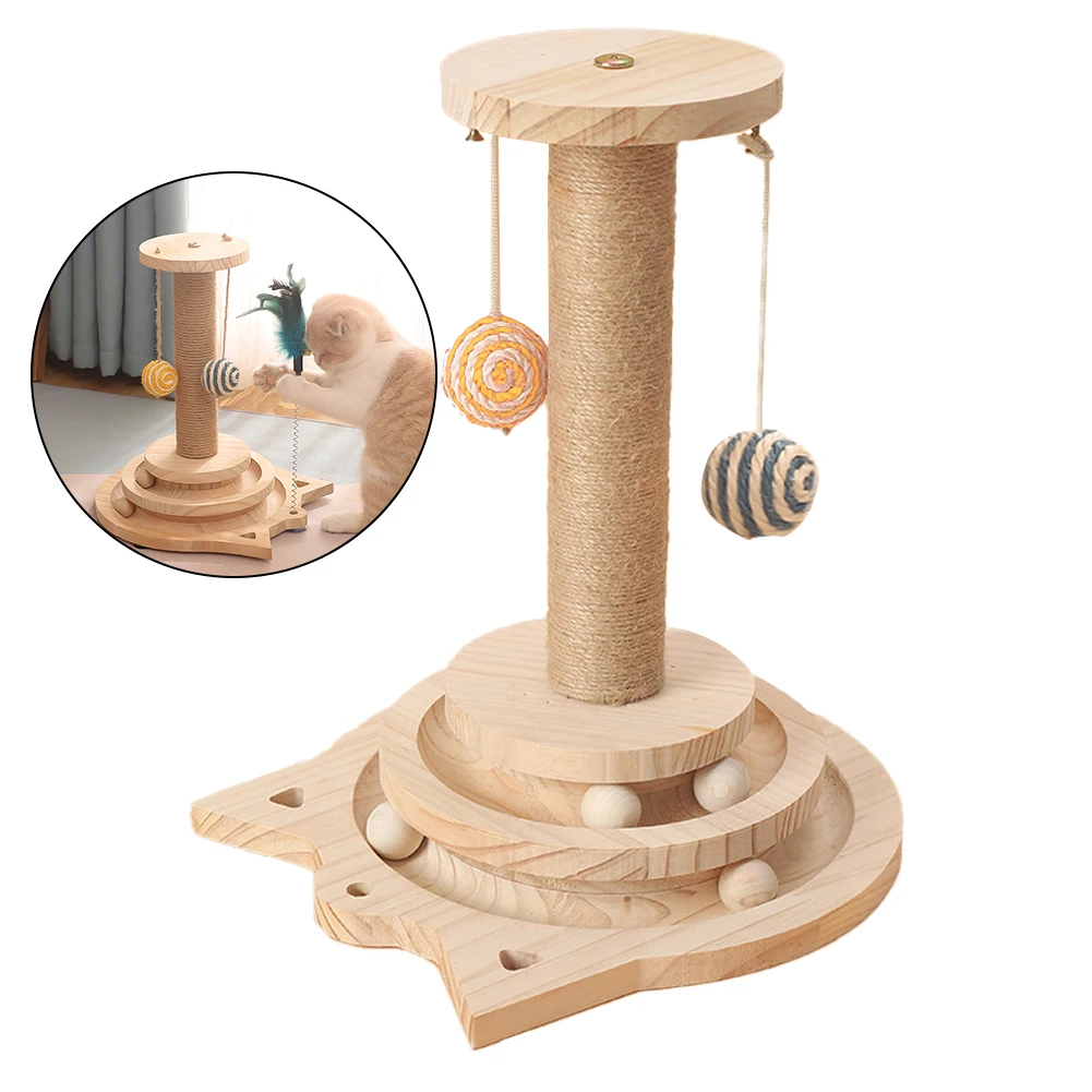 Pet Toy Interactive Cat Toy Scratching Post Two Layer Turntable Balls Wooden Funny Safe for Kitten Puppy Playing Exercise
Pet Toy Interactive Cat Toy Scratching Post Two Layer Turntable Balls Wooden Funny Safe for Kitten Puppy Playing Exercise