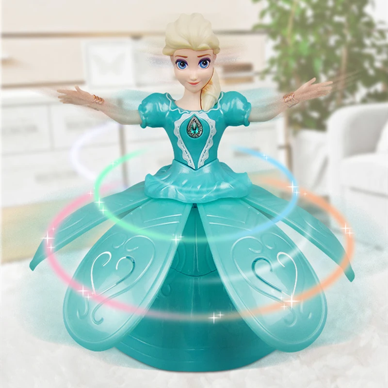 

Disney Princess Frozen Electric Dancing Toys Elsa Anna Doll with Wings Action Figure Rotating Projection Light Music Model Dolls