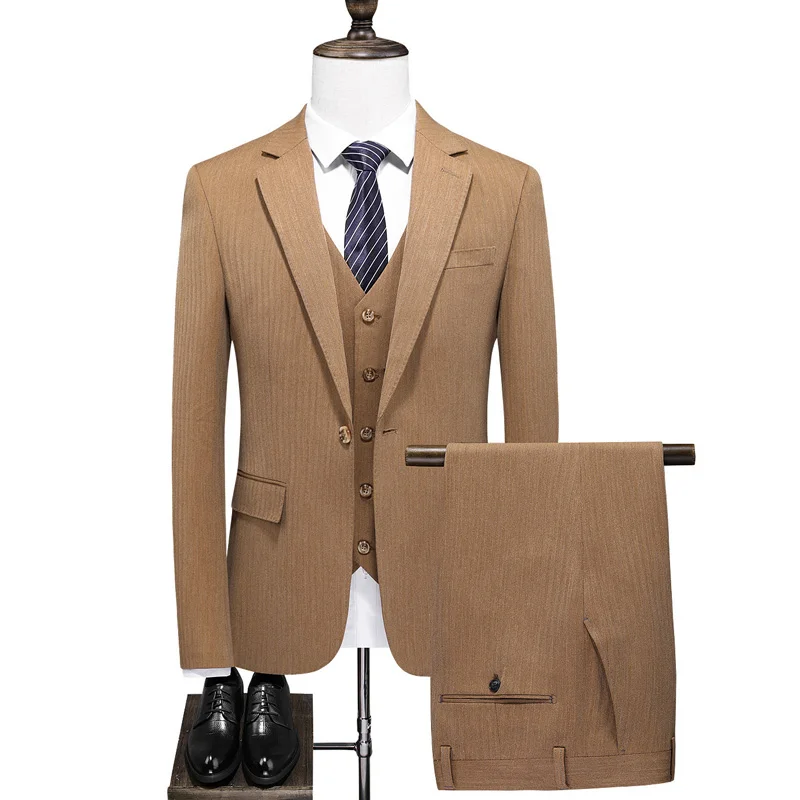 (Jacket+Vest+Pants)Men's Casual Solid Color 3 Pieces Suits / Male One Button Blazers Jacker Coat Trousers Pants Vest Waistcoat
(Jacket+Vest+Pants)Men's Casual Solid Color 3 Pieces Suits / Male One Button Blazers Jacker Coat Trousers Pants Vest Waistcoat