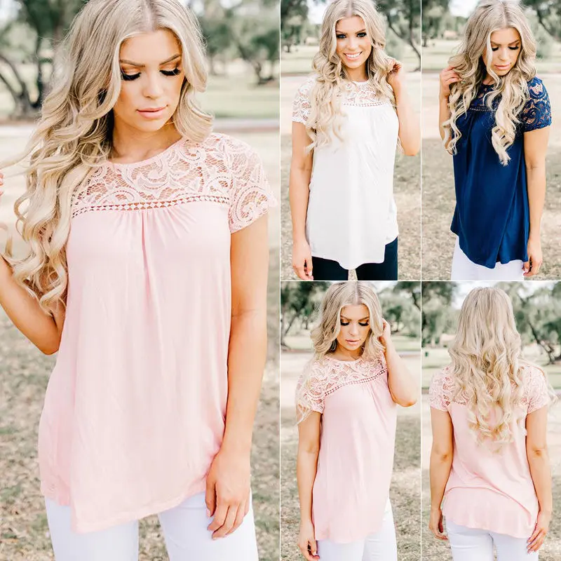 Fashion Women Summer Cotton Short Sleeve Lace Floral Crochet Blouse Tops Loose Shirts Ladies Clothes Outfits Top Shirt Clothing
Fashion Women Summer Cotton Short Sleeve Lace Floral Crochet Blouse Tops Loose Shirts Ladies Clothes Outfits Top Shirt Clothing