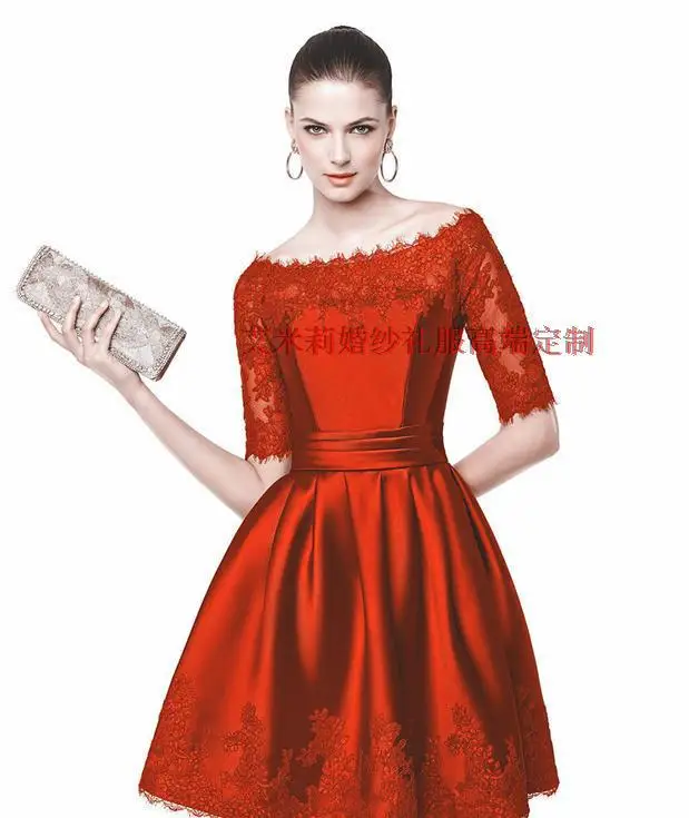 free shipping custom made New Arrive Sweet Lace red short boat Neck half Sleeve Prom Dress Plus Size Multicolor Party Formal
free shipping custom made New Arrive Sweet Lace red short boat Neck half Sleeve Prom Dress Plus Size Multicolor Party Formal