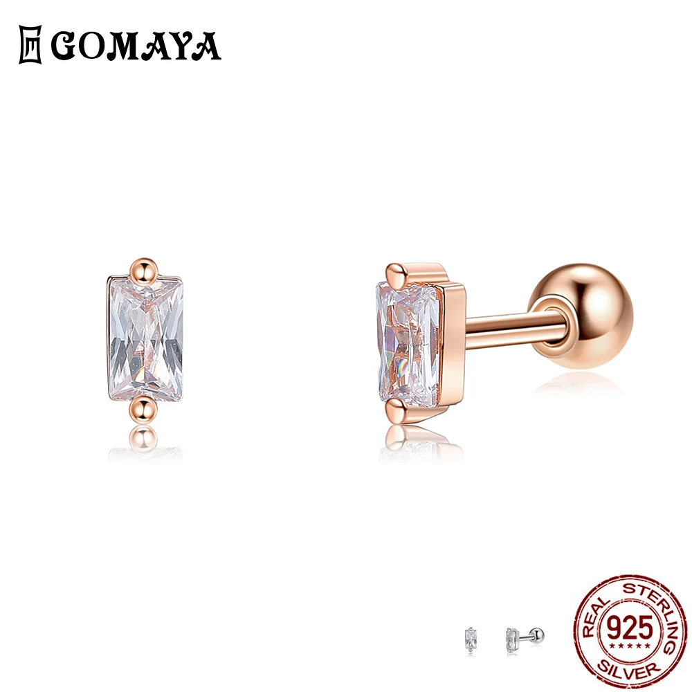 GOMAYA 925 Sterling Silver Stud Earrings For Women Square Shape Gold Color Clear Cubic Zirconia Small Earring Party Fine Jewelry
GOMAYA 925 Sterling Silver Stud Earrings For Women Square Shape Gold Color Clear Cubic Zirconia Small Earring Party Fine Jewelry