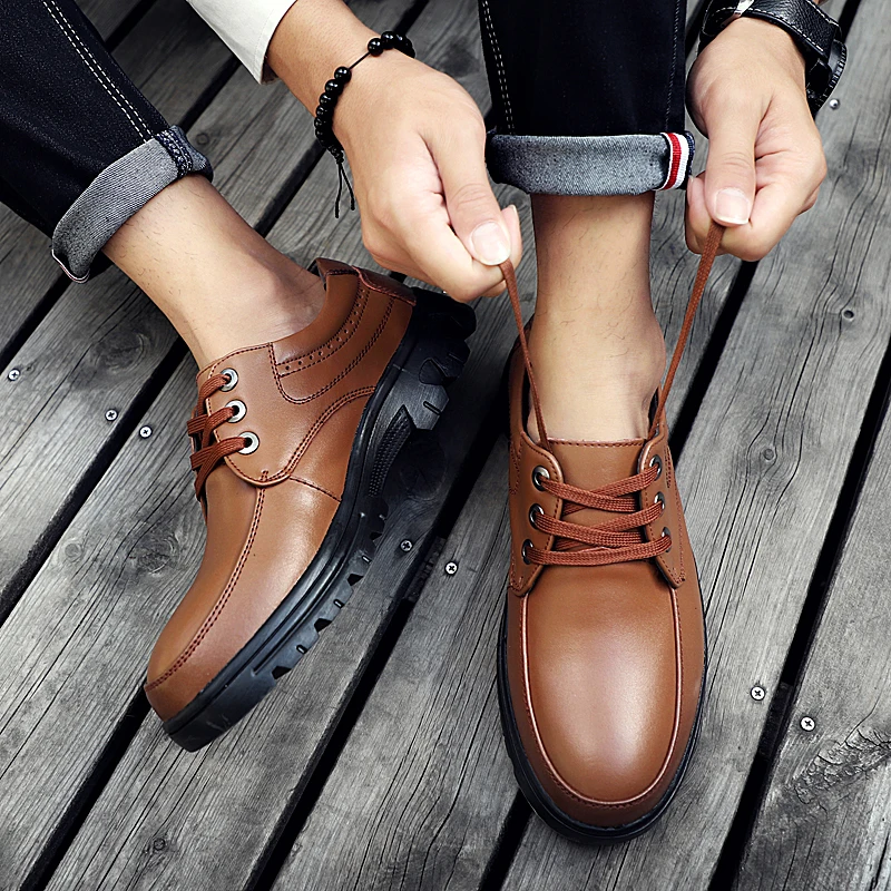 2019 Luxury Men High Quality Business Casual Shoes Men's Outdoor Sports Male Breathable First Layer Leather | Обувь
