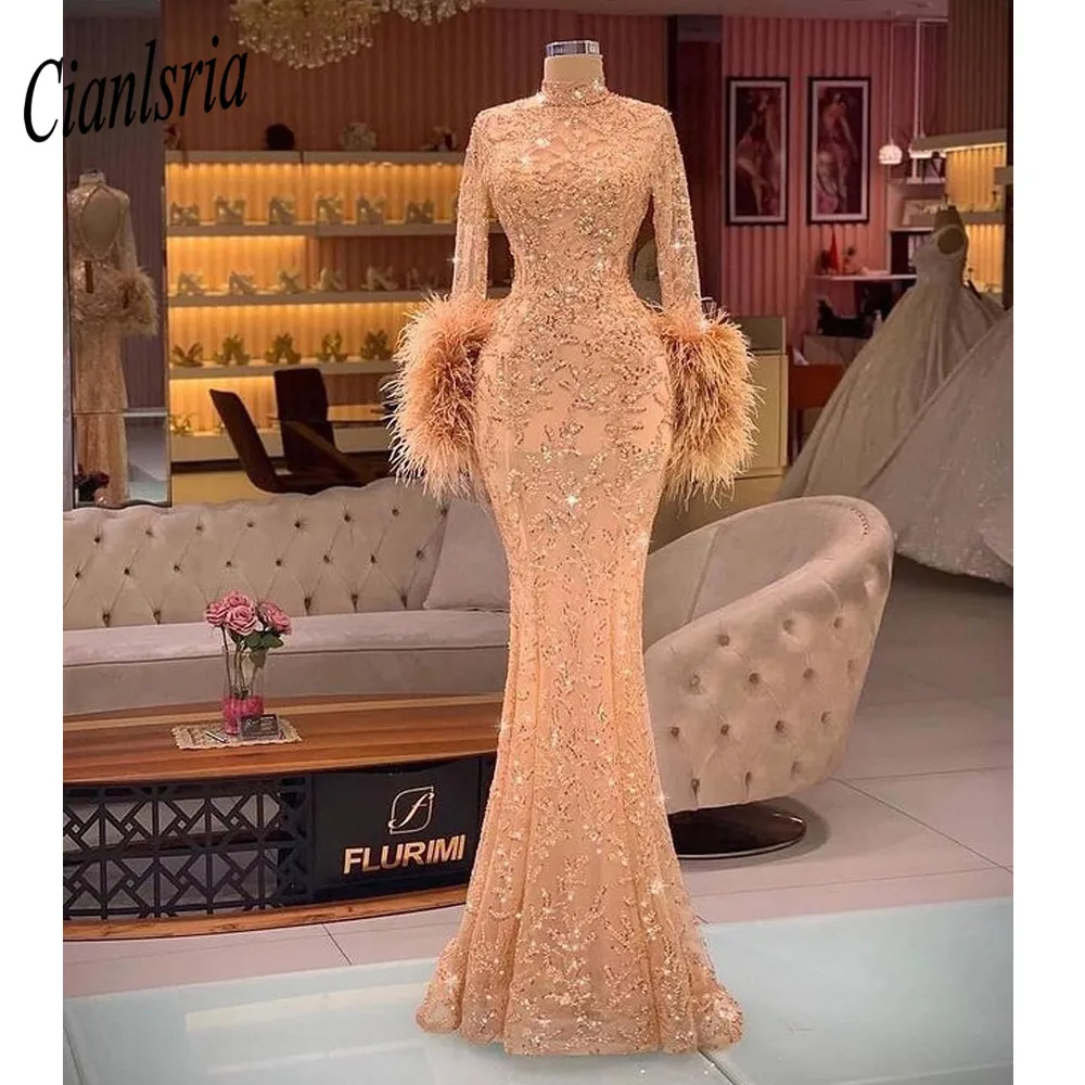 Muslim Nude Mermaid Luxury Evening Dresses Gowns 2022 Beading Feathers Elegant For Women Party
Muslim Nude Mermaid Luxury Evening Dresses Gowns 2022 Beading Feathers Elegant For Women Party