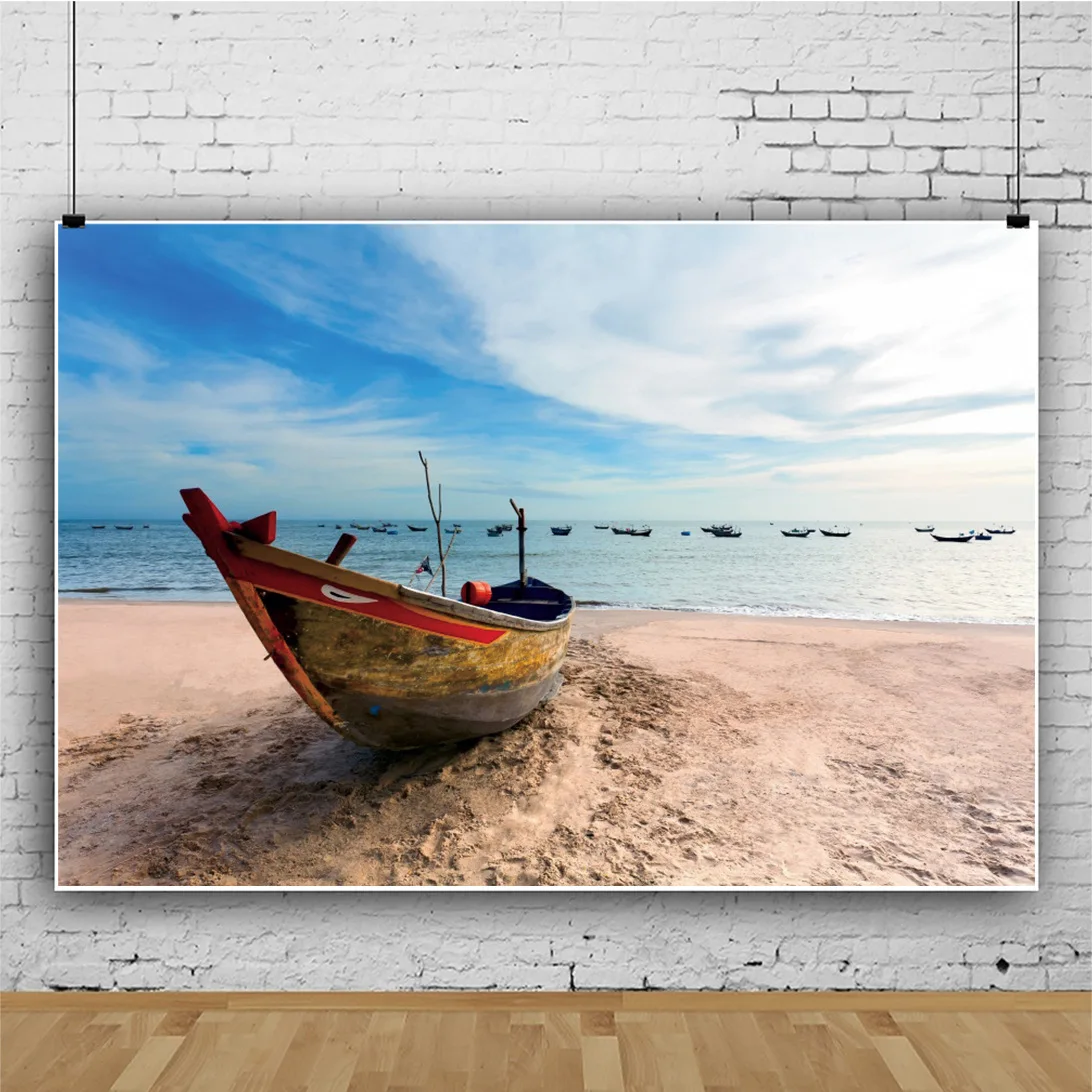 Beautiful Beach Boat Blue Sky Seascape Photography Theme Backdrop Family Room Decoration Photo Custom Kid Party Vinyl Background
Beautiful Beach Boat Blue Sky Seascape Photography Theme Backdrop Family Room Decoration Photo Custom Kid Party Vinyl Background