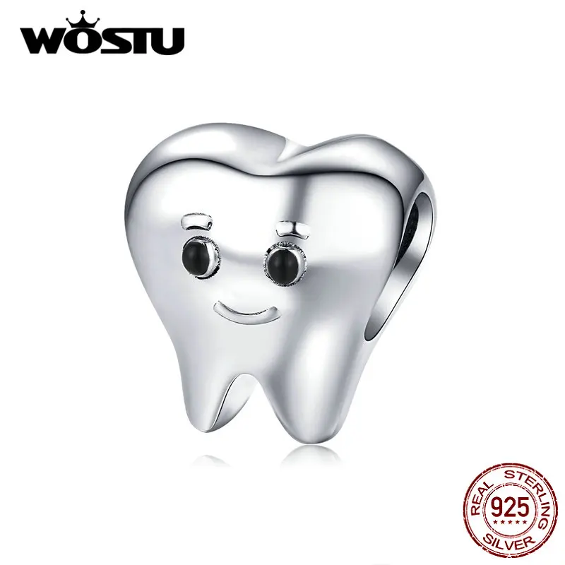 WOSTU Genuine 925 Sterling Silver Lovely Tooth Beads Fit Original Bracelet Pendant Charms For Women Fashion Jewelry BKC1401
WOSTU Genuine 925 Sterling Silver Lovely Tooth Beads Fit Original Bracelet Pendant Charms For Women Fashion Jewelry BKC1401