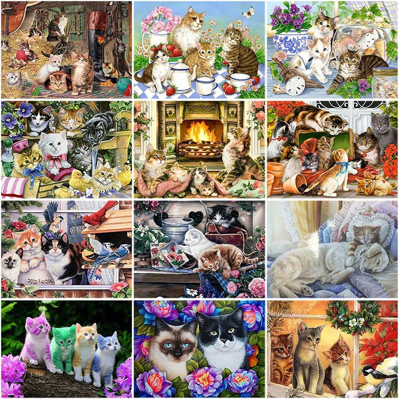 DIY 5D Diamond Painting Cat Animals Cross Stitch Kits Full Round Diamond Embroidery Mosaic Pictures Rhinestones Art Home Decor
DIY 5D Diamond Painting Cat Animals Cross Stitch Kits Full Round Diamond Embroidery Mosaic Pictures Rhinestones Art Home Decor