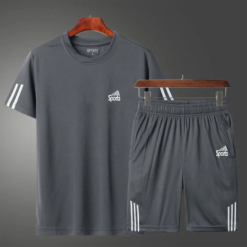 New 2 Piece Sets Sportswear Men's Tracksuit T-shirts Shorts Set Two Piece Suit Beach Mens Short Sets Clothing 2021 Summer 
New 2 Piece Sets Sportswear Men's Tracksuit T-shirts Shorts Set Two Piece Suit Beach Mens Short Sets Clothing 2021 Summer