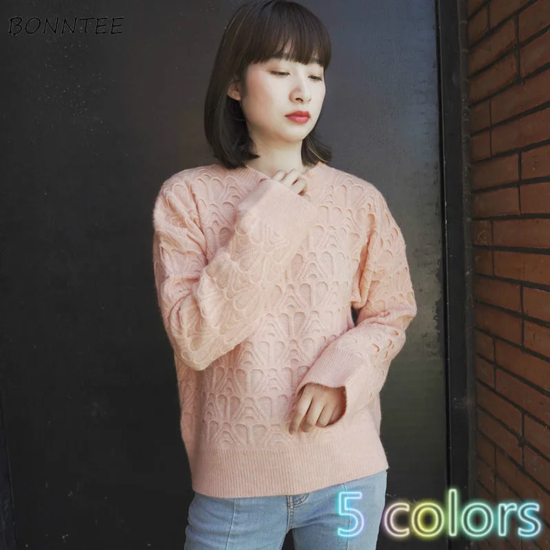 Pullovers Women Hollow Out Spring All-match Candy Colors BF Vintage Sweater Knitted Solid Design Lovely Teens Stylish Ins Kawaii
Pullovers Women Hollow Out Spring All-match Candy Colors BF Vintage Sweater Knitted Solid Design Lovely Teens Stylish Ins Kawaii