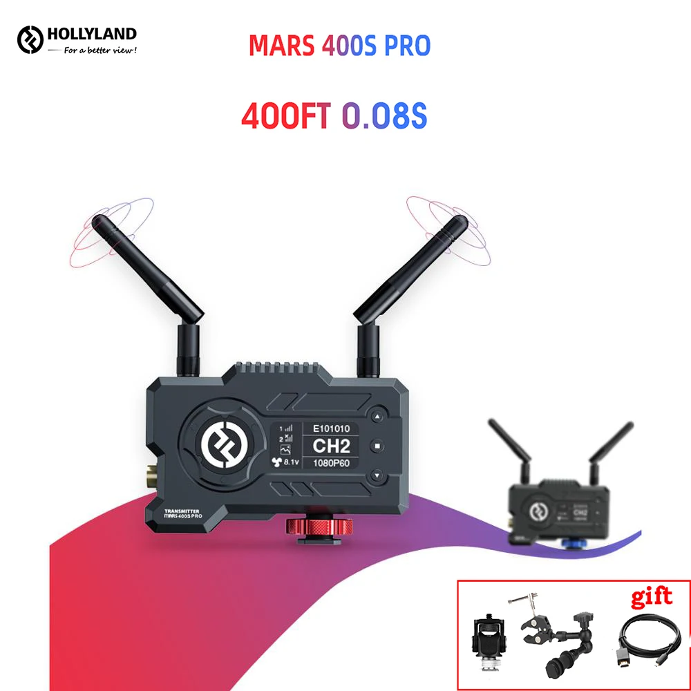 Hollyland Mars 400S Pro беспроводной видеопередатчик ресивер 1080 футов SDI HDMI-совместимая Беспроводная система передачи p
Hollyland Mars 400S Pro беспроводной видеопередатчик ресивер 1080 футов SDI HDMI-совместимая Беспроводная система передачи p