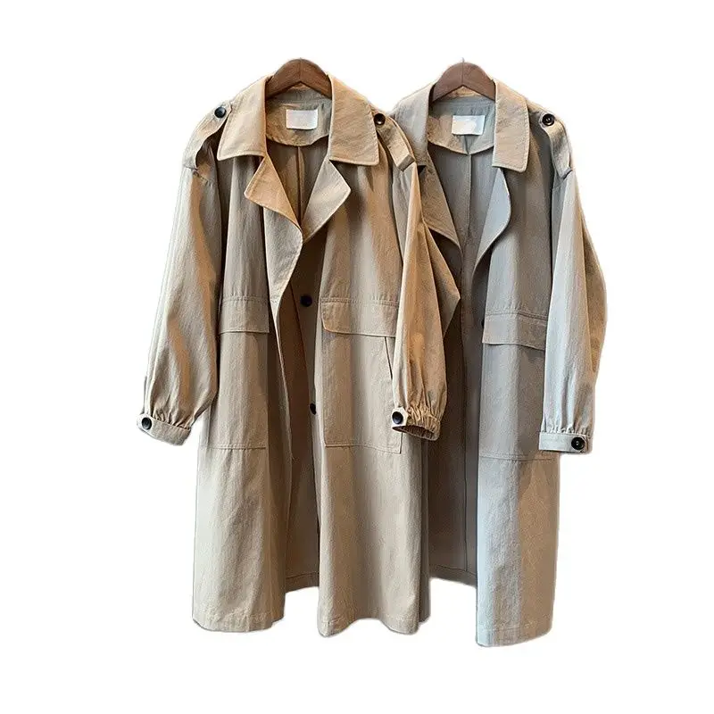 Женский свободный Тренч хаки, длинное пальто в стиле хаки, осень 2121
Женский свободный Тренч хаки, длинное пальто в стиле хаки, осень 2121