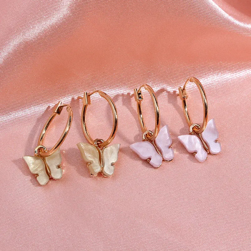 Flatfoosie 2 Pair/Set Korea New Resin Butterfly Hoop Earrings Gold Color Small Insect Earring Multcolor Acrylic Earring Jewelry
Flatfoosie 2 Pair/Set Korea New Resin Butterfly Hoop Earrings Gold Color Small Insect Earring Multcolor Acrylic Earring Jewelry