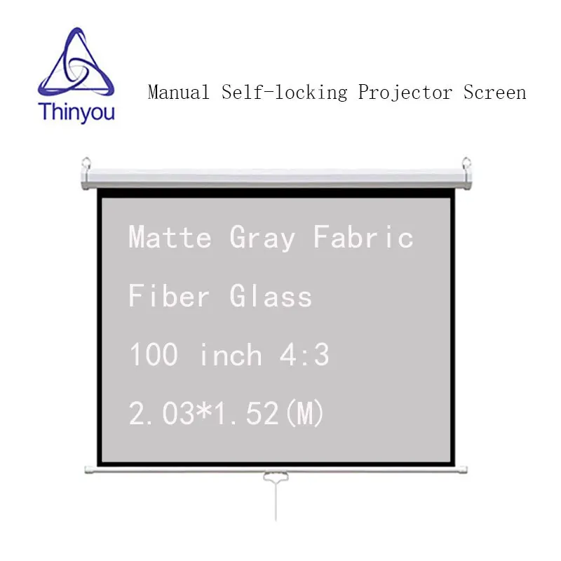 Thinyou 100 inch 4:3 Auto Self-Locking Screen Matte Gray Fabric Fiber Glass Pull Down Manual Projector Screen for HD projector
Thinyou 100 inch 4:3 Auto Self-Locking Screen Matte Gray Fabric Fiber Glass Pull Down Manual Projector Screen for HD projector