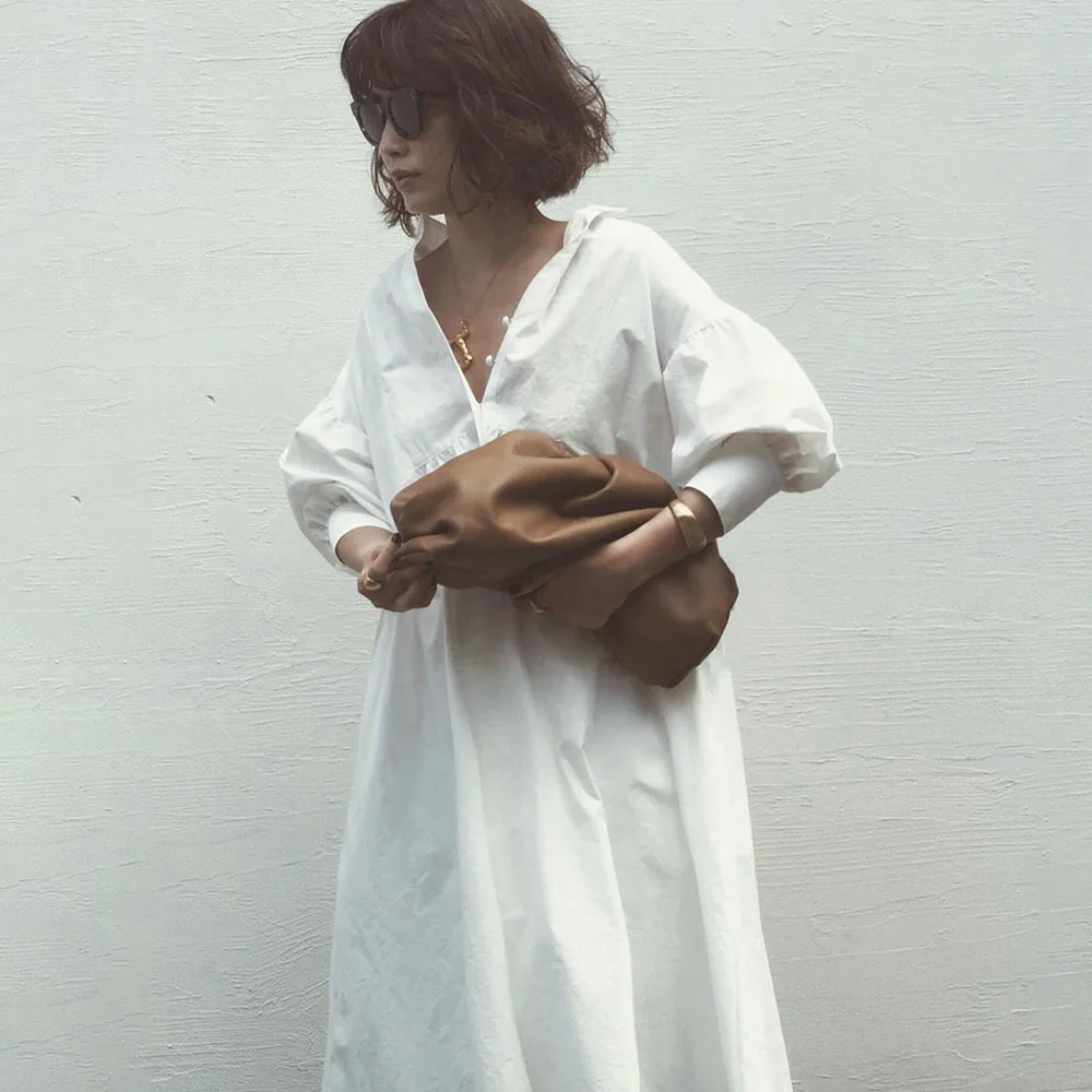 Casual White Shirt Dress Maxi Chic Korean Japan Oversize Women 2021 Summer Slim Solid Color Office Ladies Long Dresses A 
Casual White Shirt Dress Maxi Chic Korean Japan Oversize Women 2021 Summer Slim Solid Color Office Ladies Long Dresses A