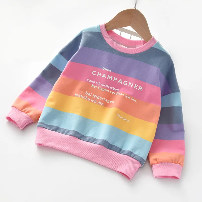 Striped Sweater 2020 New Children's Full Cotton T-shirt Round Neck Pullover Rainbow Spring Autumn Baby Girls Fashion Kids
Striped Sweater 2020 New Children's Full Cotton T-shirt Round Neck Pullover Rainbow Spring Autumn Baby Girls Fashion Kids