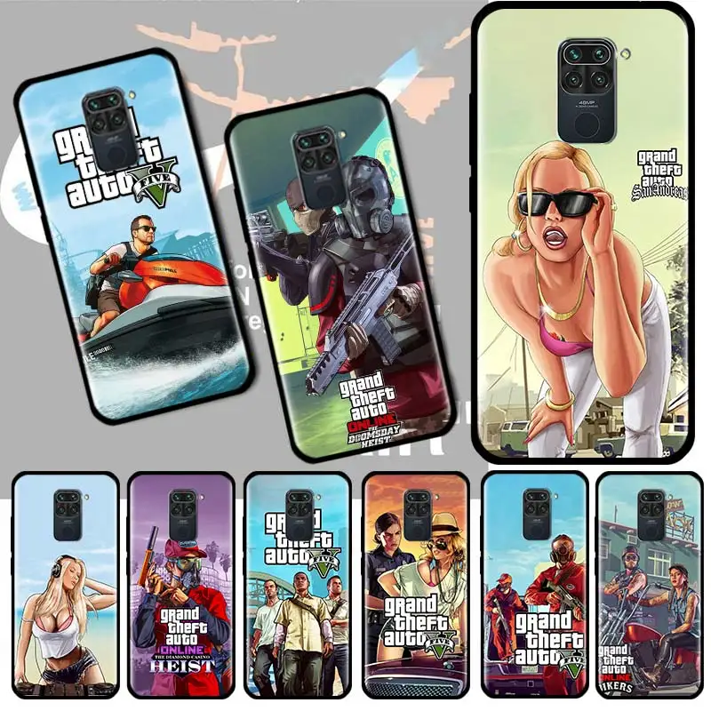 Силиконовый чехол для Xiaomi Redmi Note 9 9S 11 8 10 Pro 8T 8A 7 7A 9A 9C 6 6A задняя крышка Funda Gta 5 Grand Theft