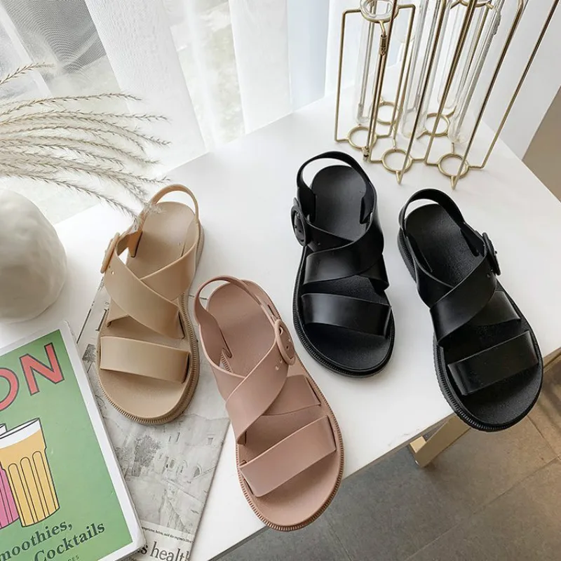 Plastic Sandals Women's Flat Bottomed Student Roman Shoes Summer Seaside Beach Shoes Low Heel Non Slip
Plastic Sandals Women's Flat Bottomed Student Roman Shoes Summer Seaside Beach Shoes Low Heel Non Slip