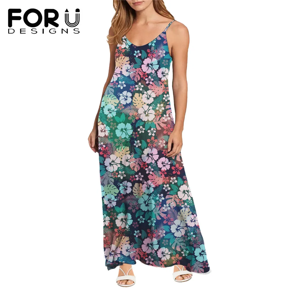 FORUDESIGNS Colorful Hawaii Hibiscus Print Womens Adjustable Spaghetti Strap Dress Summer Casual Long Maxi Dresses Robe Femme
FORUDESIGNS Colorful Hawaii Hibiscus Print Womens Adjustable Spaghetti Strap Dress Summer Casual Long Maxi Dresses Robe Femme