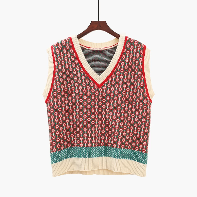 Knit Sweater Coat Vintage Plaid Loose Sleeveless Pullover 2020 Autumn Winter Warm Sweater Vest Women France Style Crop Outwear
Knit Sweater Coat Vintage Plaid Loose Sleeveless Pullover 2020 Autumn Winter Warm Sweater Vest Women France Style Crop Outwear