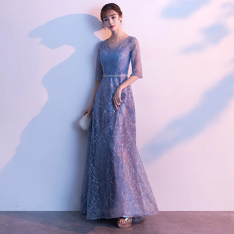 Evening Dress Half Sleeve Shining Fashion Formal Dresses Elegant lace Up Party Gown For Women Vestidos Size S-XXL
Evening Dress Half Sleeve Shining Fashion Formal Dresses Elegant lace Up Party Gown For Women Vestidos Size S-XXL