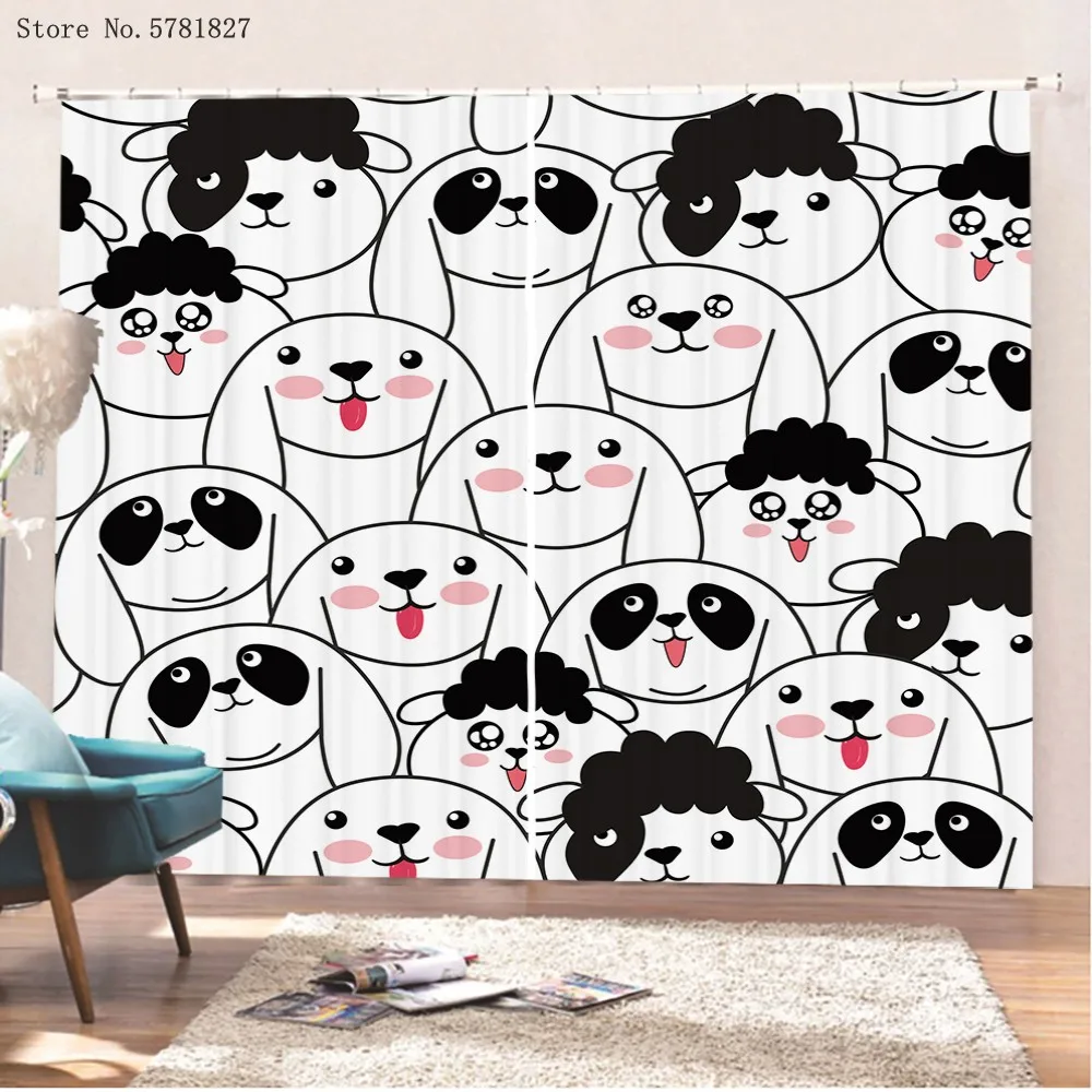 Rabbit Cat Dog Window Curtains 3D Print Lovely Animal Window Drapes For Bedroom Window Treatments For Living Room Curtain 
Rabbit Cat Dog Window Curtains 3D Print Lovely Animal Window Drapes For Bedroom Window Treatments For Living Room Curtain