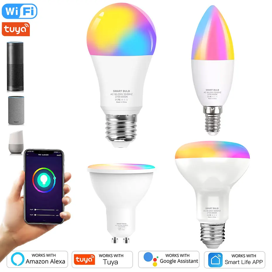 Умные светодиодные лампы Tuya E14 E27 GU10 WiFi Светодиодная лампа 8 Вт 12 Вт 15 Вт RGB лампа для украшения дома RGB + WW + CW Голосовое управление от Alexa Google Home
Умные светодиодные лампы Tuya E14 E27 GU10 WiFi Светодиодная лампа 8 Вт 12 Вт 15 Вт RGB лампа для украшения дома RGB + WW + CW Голосовое управление от Alexa Google Home