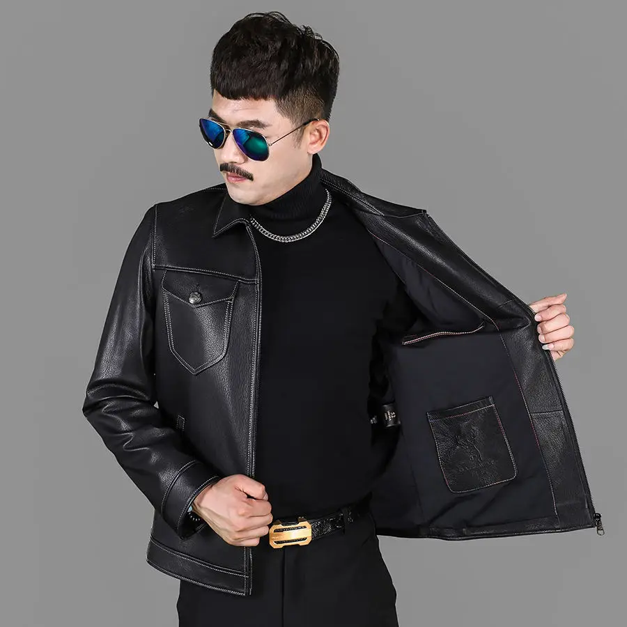2021 New Haining Men's Headwear Deerskin Leather Jacket Luxury Fashion Casual Short Coat
2021 New Haining Men's Headwear Deerskin Leather Jacket Luxury Fashion Casual Short Coat