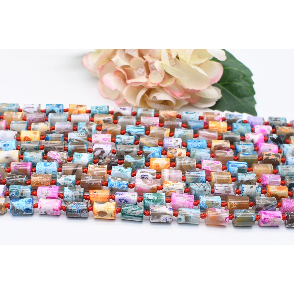 2 strands 11x14mm Natural Smooth Columnar shape Multicolor Agate stone Beads 15.5"
2 strands 11x14mm Natural Smooth Columnar shape Multicolor Agate stone Beads 15.5"