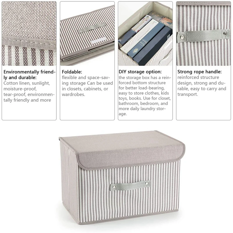 2-Pack Collapsible Storage Boxes with Lids,Washable,Foldable Basket Bins for Bedroom Home
2-Pack Collapsible Storage Boxes with Lids,Washable,Foldable Basket Bins for Bedroom Home