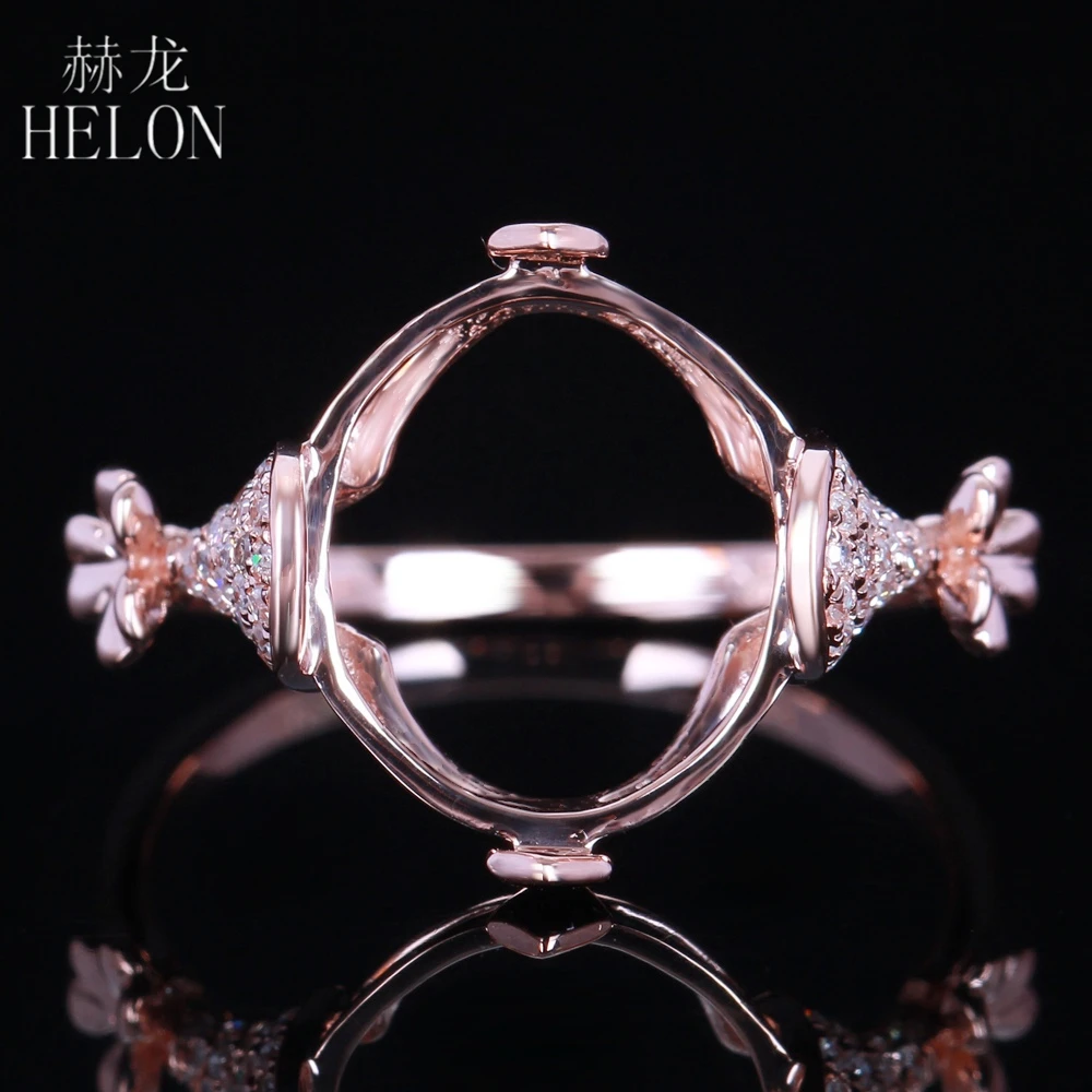 

Твердое кольцо HELON из розового золота 14 к AU585 с натуральными бриллиантами, обручальное кольцо с овальной огранкой размером 11,5x9,5-12x10 мм