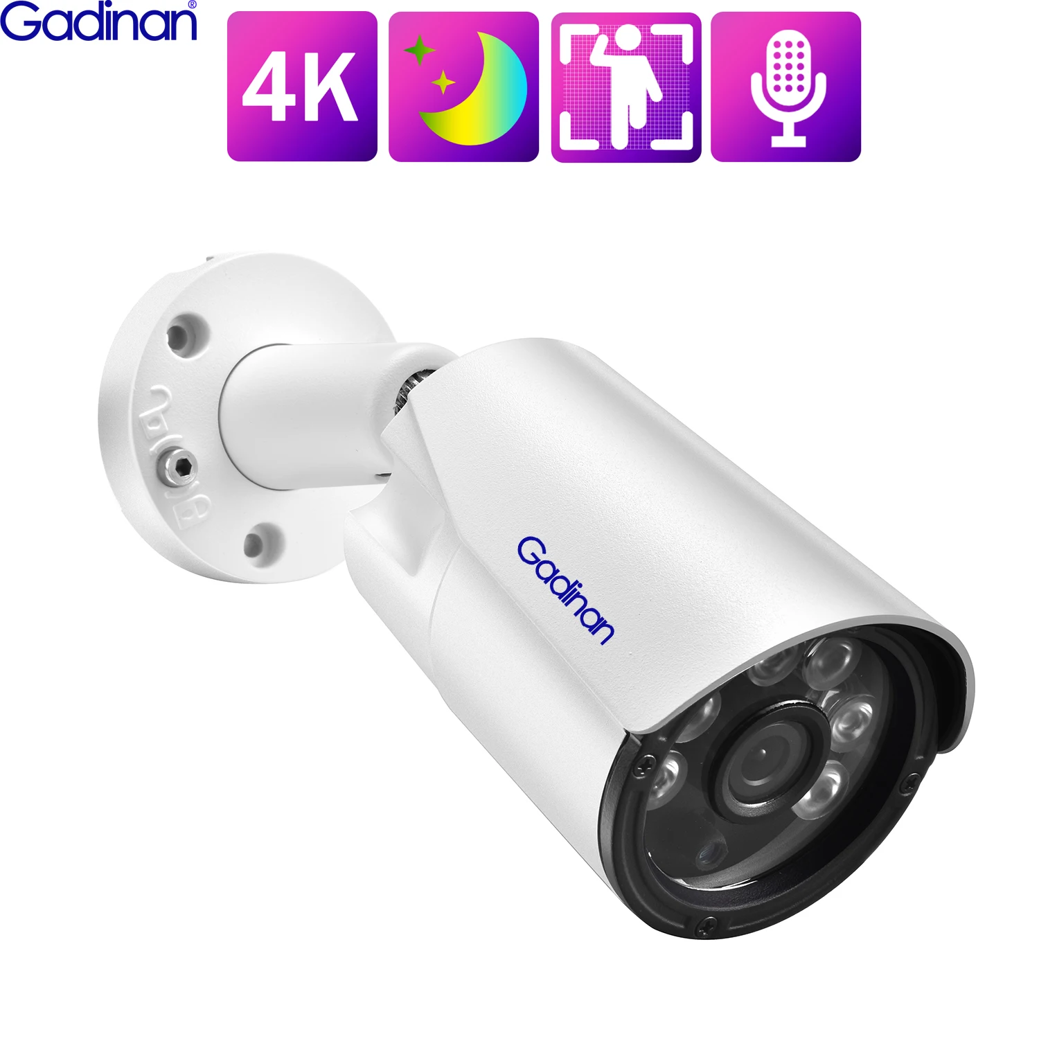 Gadinan Ultra HD 4K 8MP CCTV Audio PoE IP Camera Security Street Outdoor Double Light Full Color Night Vision Human Detection
Gadinan Ultra HD 4K 8MP CCTV Audio PoE IP Camera Security Street Outdoor Double Light Full Color Night Vision Human Detection
