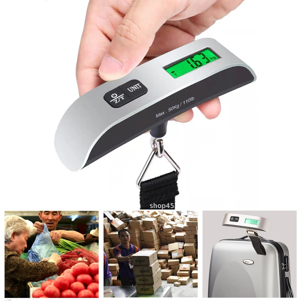 Portable Scale Digital LCD Display 110lb/50kg Electronic Luggage Hanging Suitcase Travel Weighs Baggage Bag Weight Balance Tool
Portable Scale Digital LCD Display 110lb/50kg Electronic Luggage Hanging Suitcase Travel Weighs Baggage Bag Weight Balance Tool