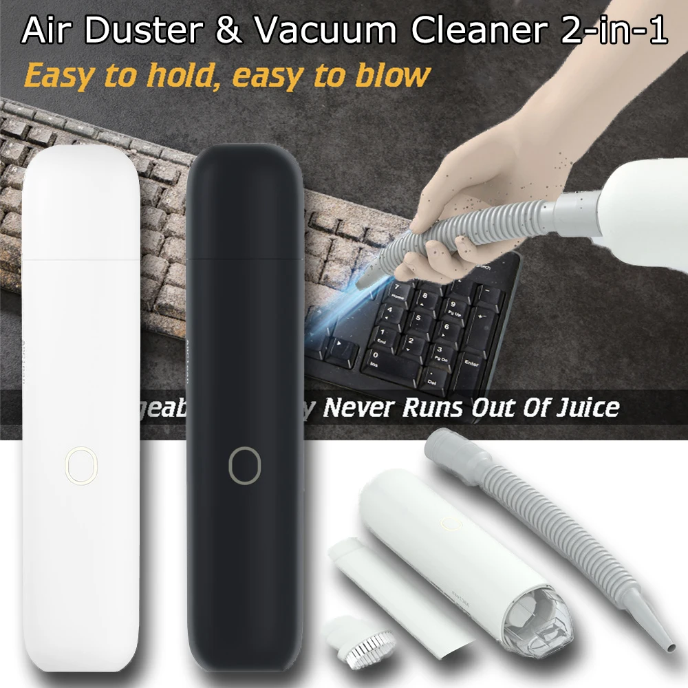 Беспроводной пылесос Air Duster портативная воздуходувка для очистки клавиатуры компьютера и пылесос для автомобиля 2-в-1
Беспроводной пылесос Air Duster портативная воздуходувка для очистки клавиатуры компьютера и пылесос для автомобиля 2-в-1