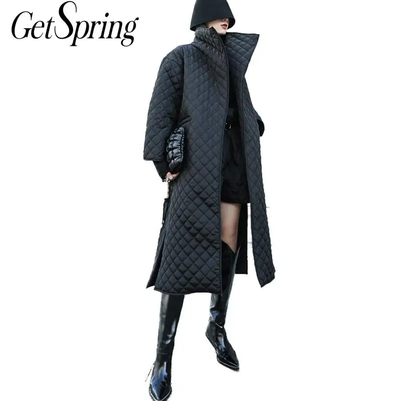 Getspring Женская парка с разрезом асимметричная теплая Длинная женская зимняя