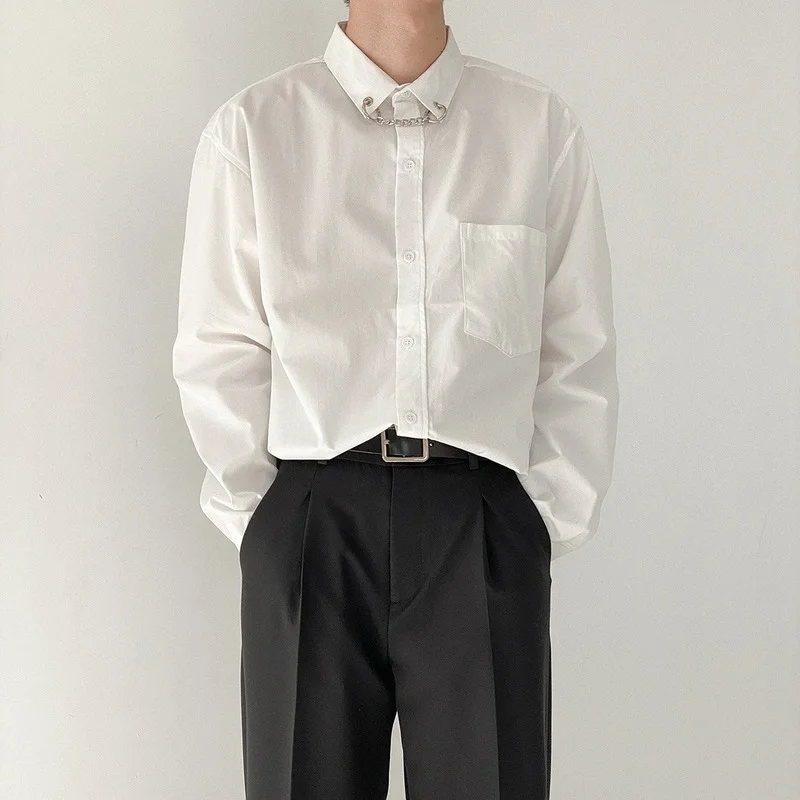 Korean Style Dress Shirt Men's Fashion Society Men Shirt Solid Color Business Casual Shirt Streetwear Loose Long Sleeve Shirt
Korean Style Dress Shirt Men's Fashion Society Men Shirt Solid Color Business Casual Shirt Streetwear Loose Long Sleeve Shirt