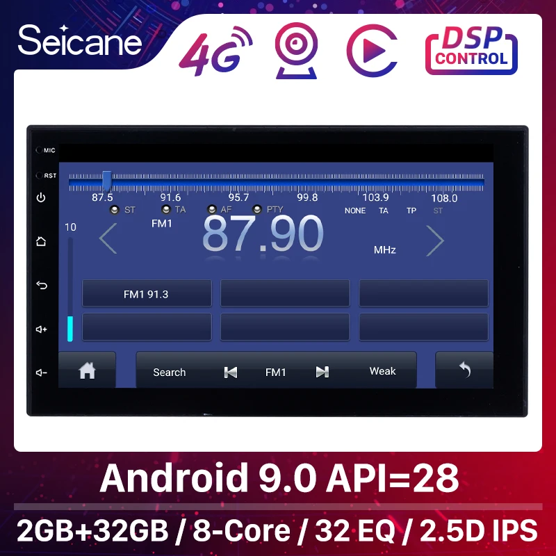 Seicane Android 9.0 7” 2GB 8-CORE DSP Universal Car Stereo Auto Multimediaplayer For TOYOTA Nissan Kia RAV4 Honda VW Hyundai
Seicane Android 9.0 7” 2GB 8-CORE DSP Universal Car Stereo Auto Multimediaplayer For TOYOTA Nissan Kia RAV4 Honda VW Hyundai