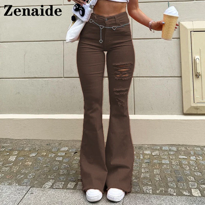 Zenaide Autumn Flare Jeans Pants Women Vintage Capris Denim Trouser Sexy Hole High Waist Brown Casual Fashion Wide Leg Trousers
Zenaide Autumn Flare Jeans Pants Women Vintage Capris Denim Trouser Sexy Hole High Waist Brown Casual Fashion Wide Leg Trousers