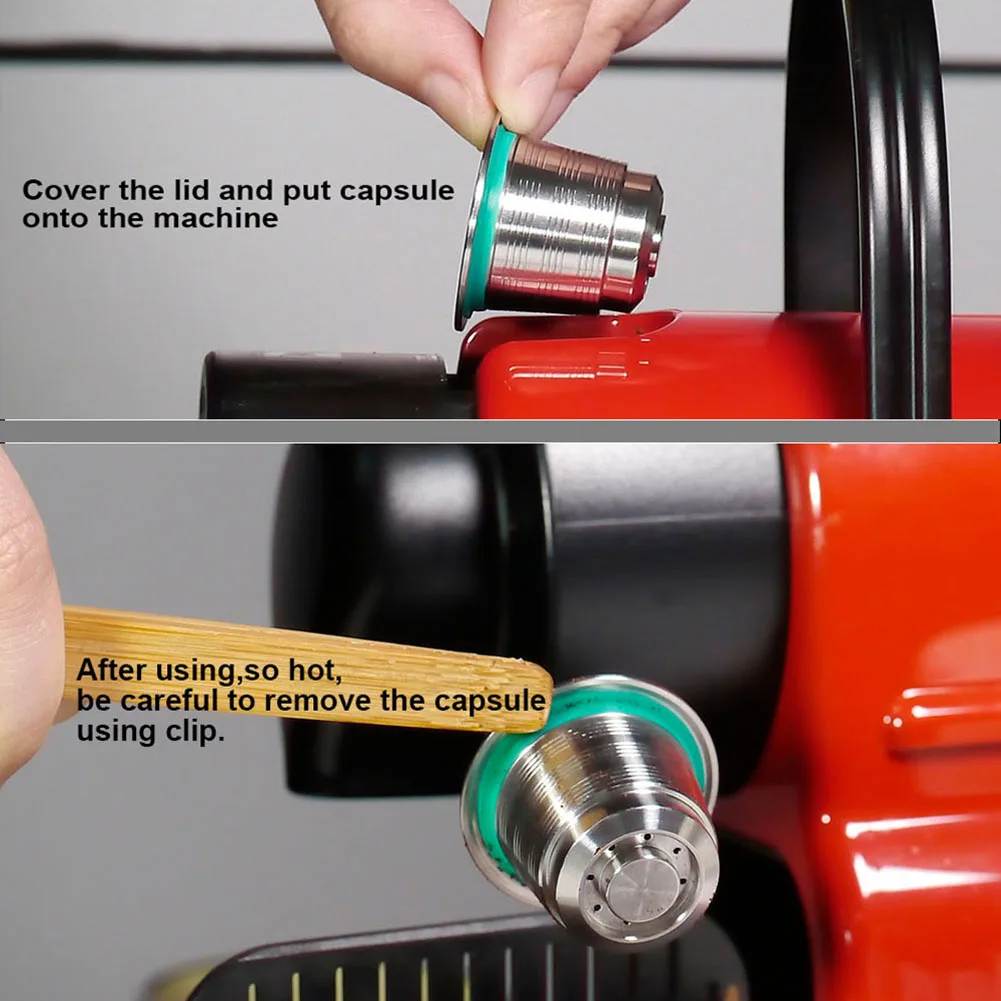 kitchen Accessories Stainless Steel Reusable Capsules Refillable Coffee Capsules with Coffee Tamper Compatible with Coffee Maker
kitchen Accessories Stainless Steel Reusable Capsules Refillable Coffee Capsules with Coffee Tamper Compatible with Coffee Maker