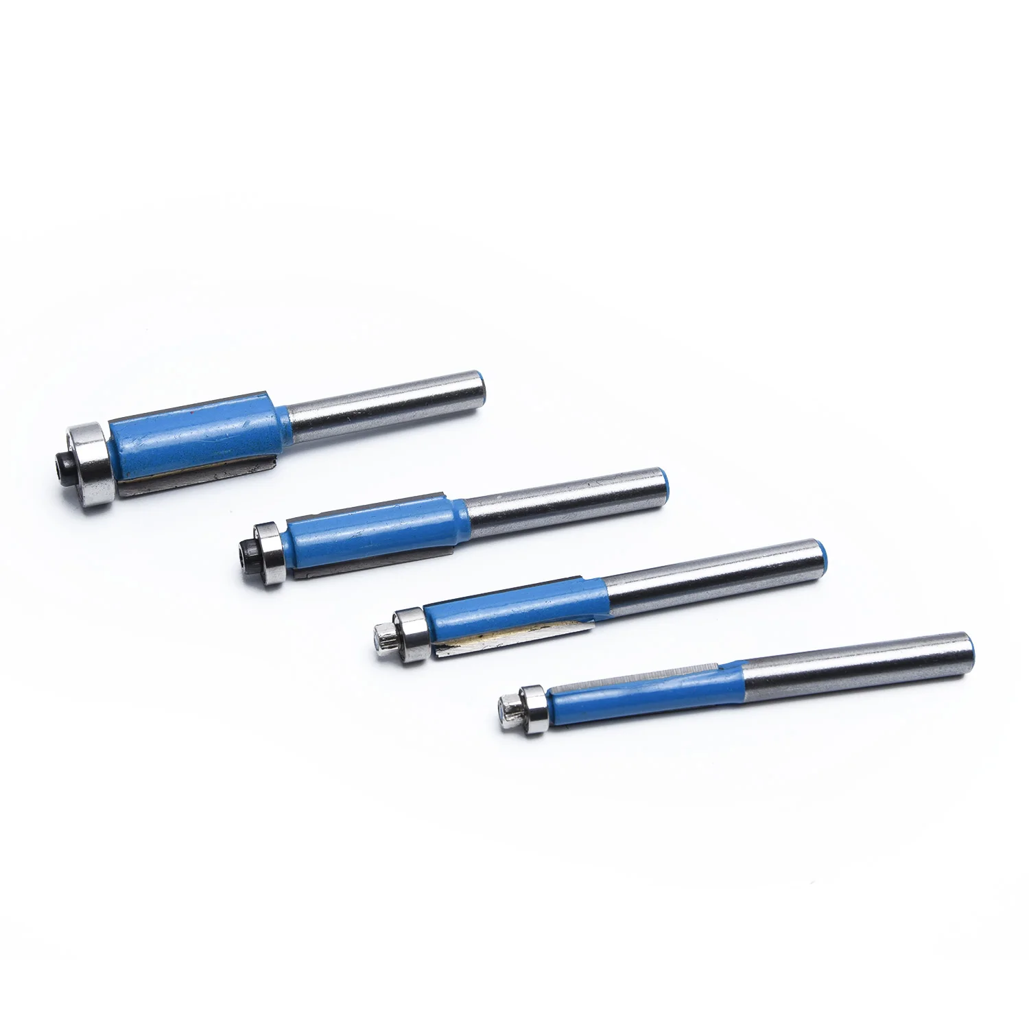 4pcs 6.35mm Shank Flush Trim Router Bit Dual Flute Bearing Trimmer Cutter Bit Tool Flush Trim Router Woodworking Tools
4pcs 6.35mm Shank Flush Trim Router Bit Dual Flute Bearing Trimmer Cutter Bit Tool Flush Trim Router Woodworking Tools