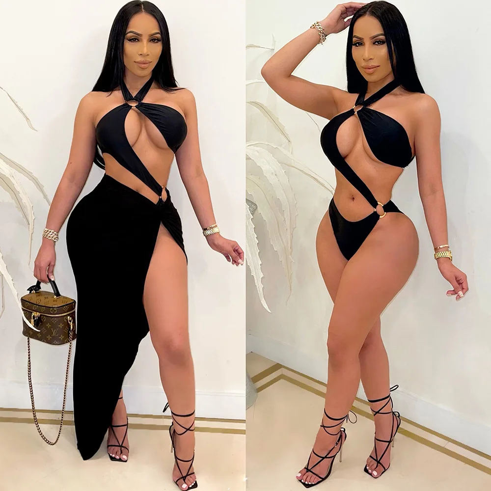 European and American women's fashion hot sexy swimsuit solid color dress suit nightclub two piece suit
European and American women's fashion hot sexy swimsuit solid color dress suit nightclub two piece suit