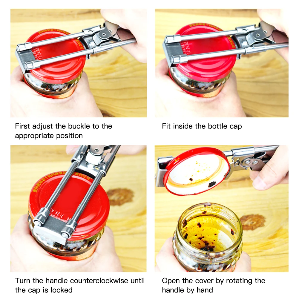Multifunctional Can Opener Portable Adjustable Manual Stainless Steel Can Opener Labor Saving Kitchen Tool
Multifunctional Can Opener Portable Adjustable Manual Stainless Steel Can Opener Labor Saving Kitchen Tool