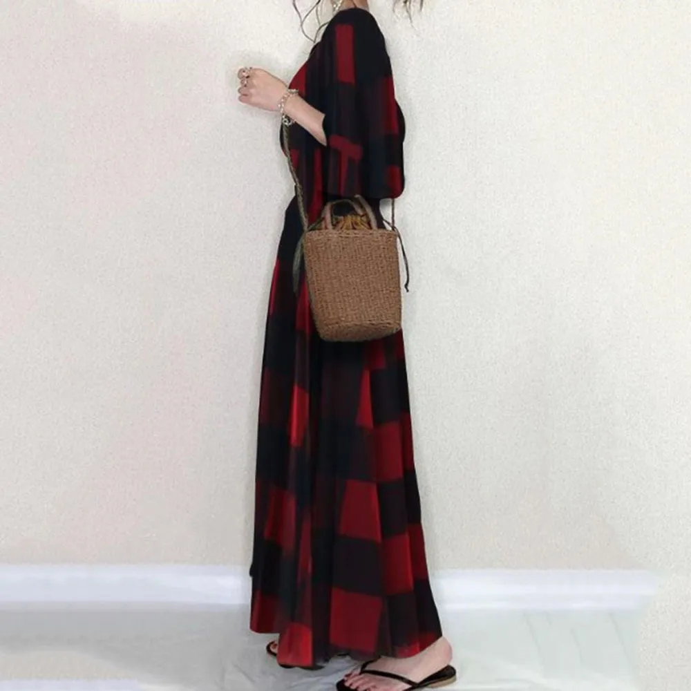 Dress Women Spring Autumn Japanese Korean Explosive Version V-neck Long-sleeved Printed Dress Women Plaid Red Dresses Female
Dress Women Spring Autumn Japanese Korean Explosive Version V-neck Long-sleeved Printed Dress Women Plaid Red Dresses Female