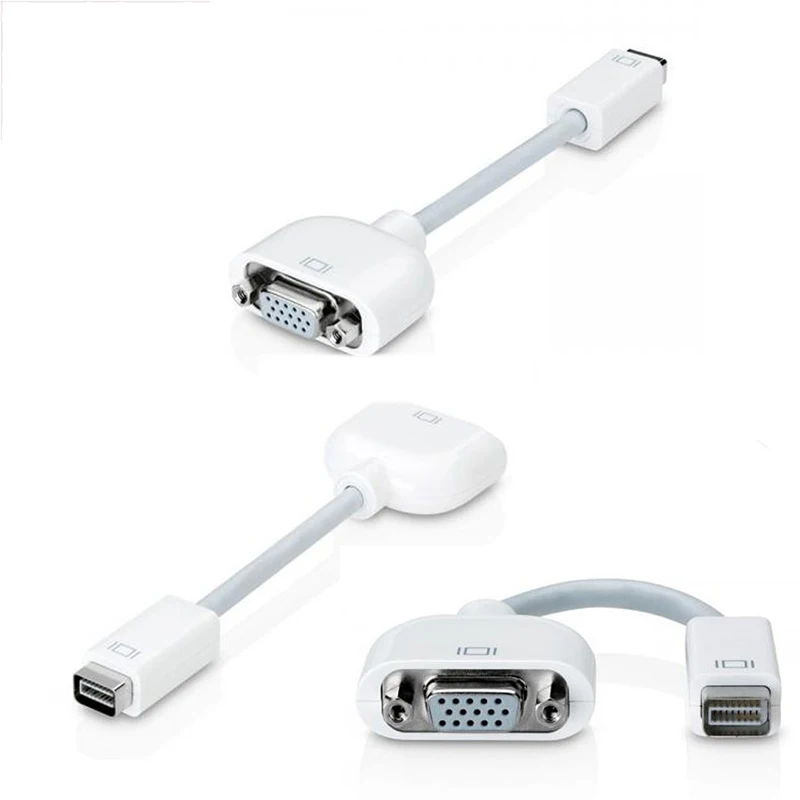

Адаптер Mini DVI-VGA, переходник Mini-DVI папа-VGA мама для монитора, видеоадаптер для Apple MacBook, белый